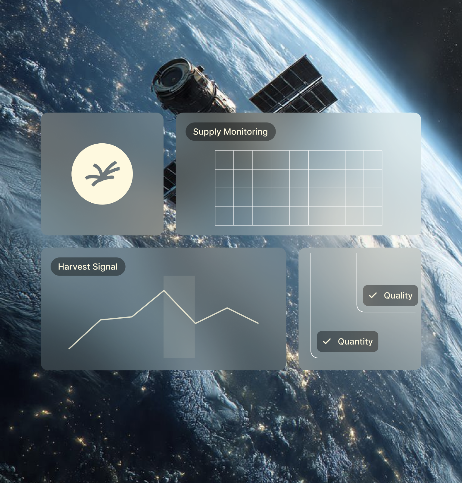 Earth viewed from space with satellite