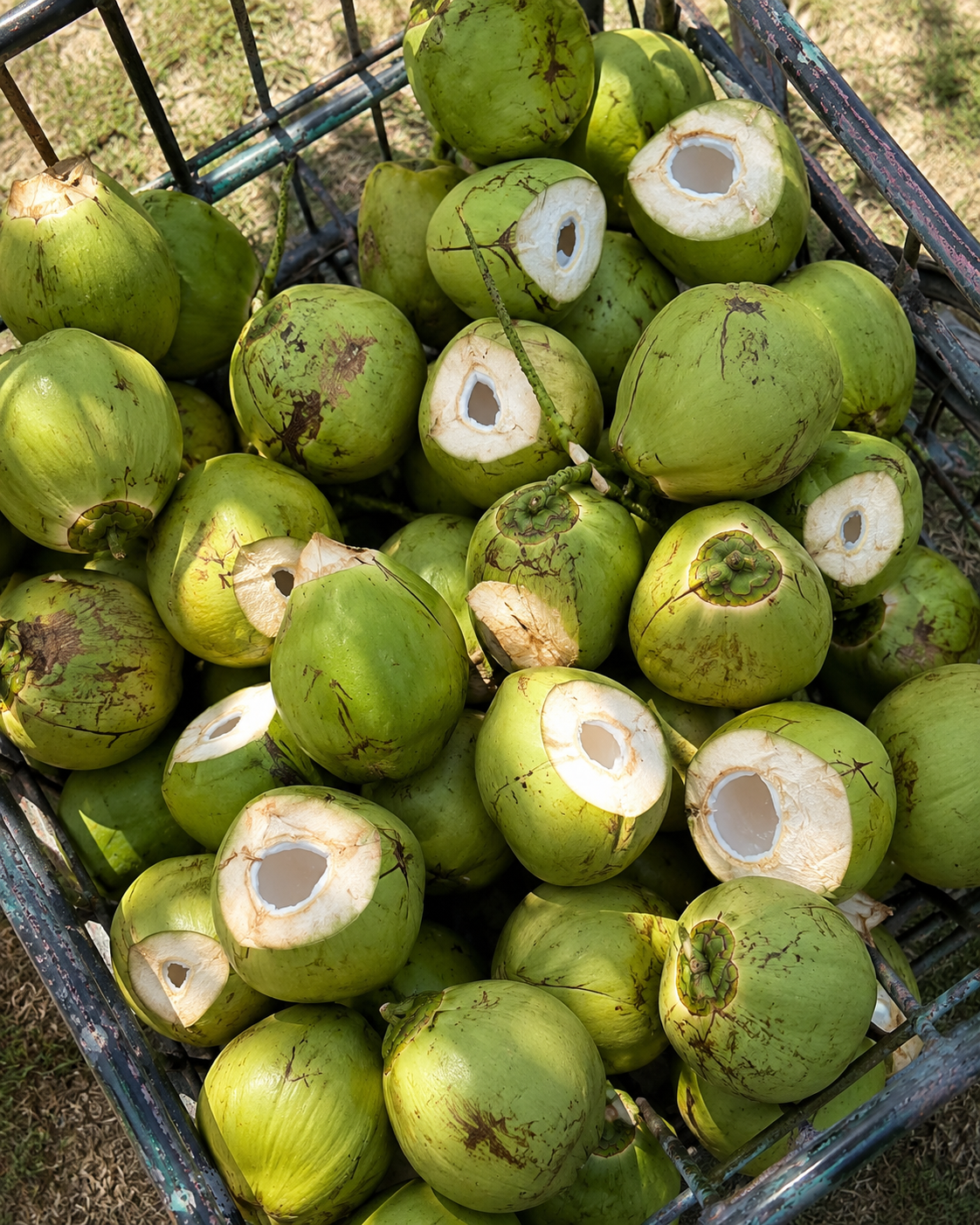 Fresh young coconuts